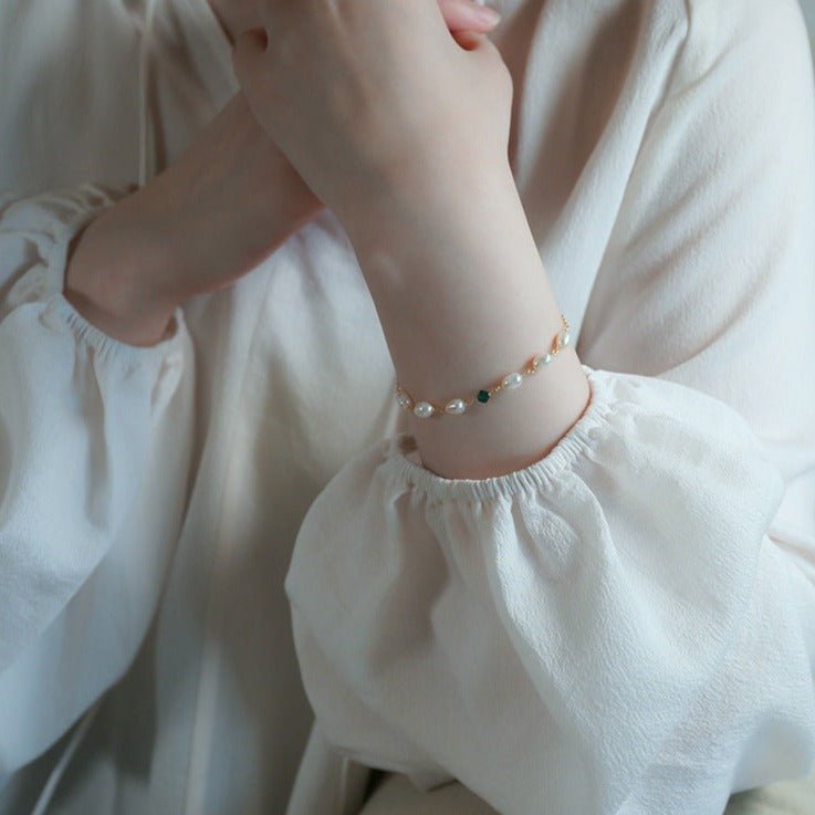 Perlenarmband - Sharon (massives Silber)