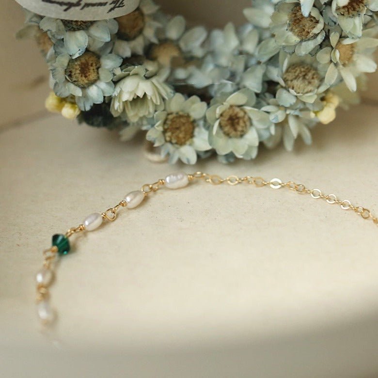 Perlenarmband - Sharon (massives Silber)