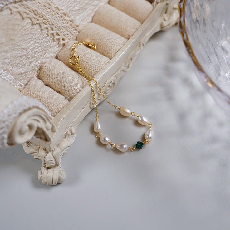 Perlenarmband - Sharon (massives Silber)