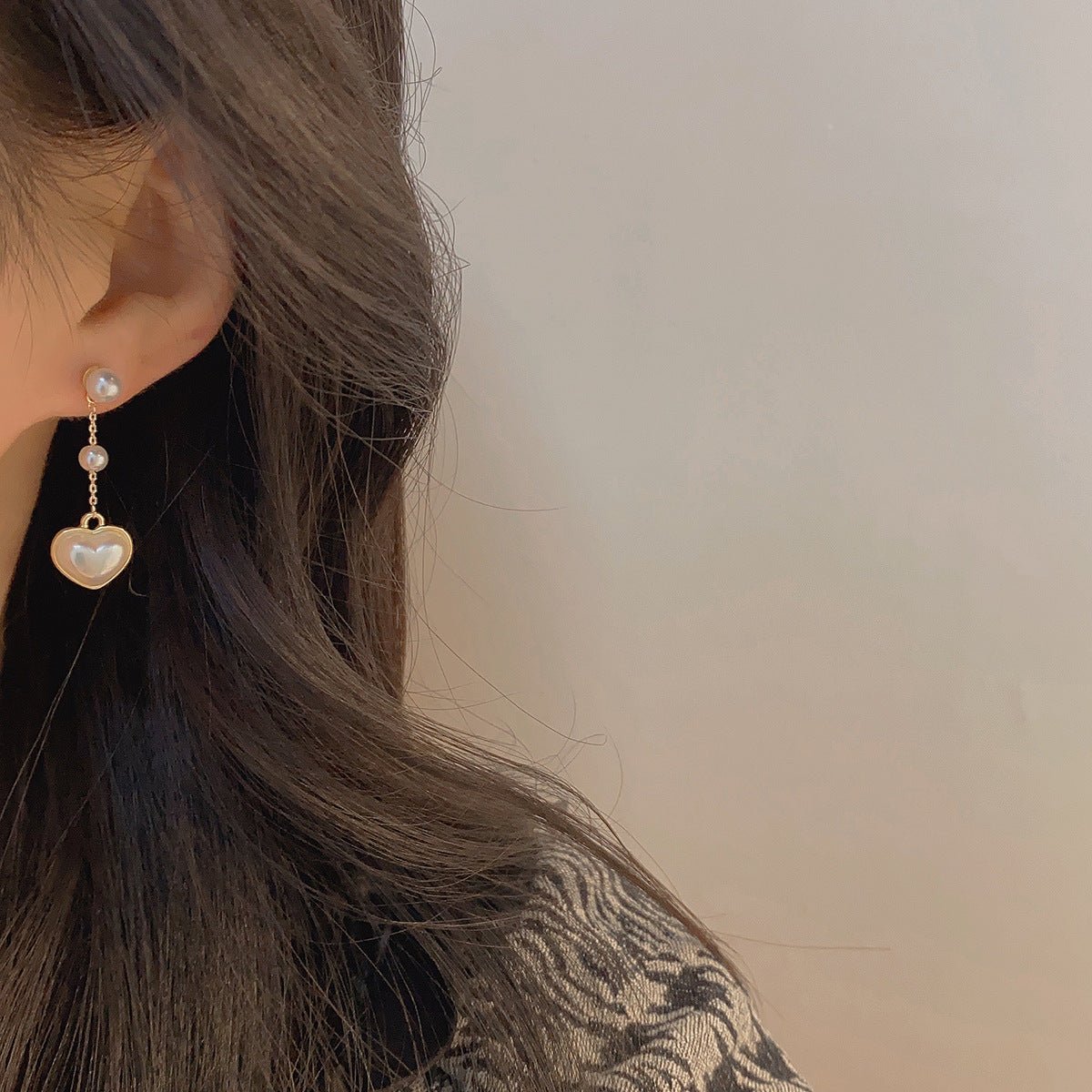 Perlenherz-Ohrringe