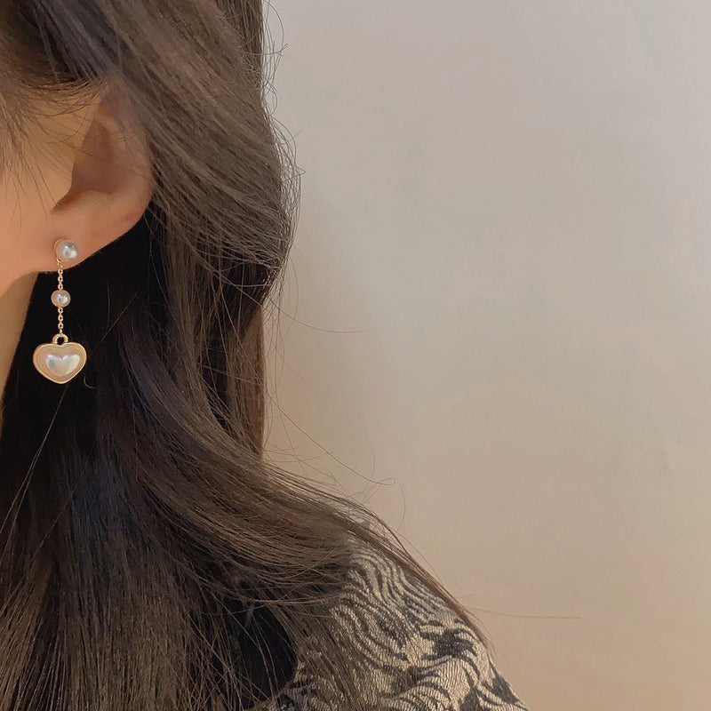 Perlenherz-Ohrringe