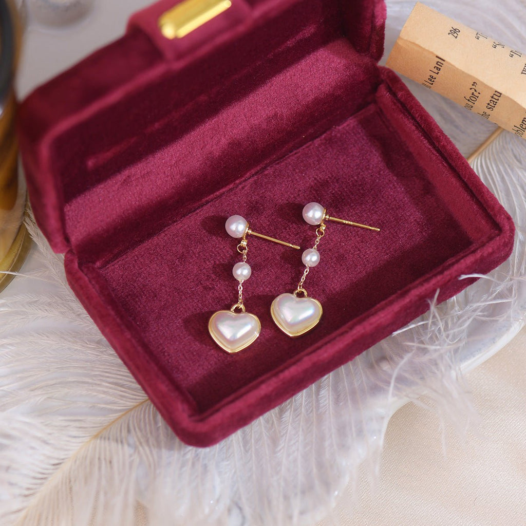 Perlenherz-Ohrringe