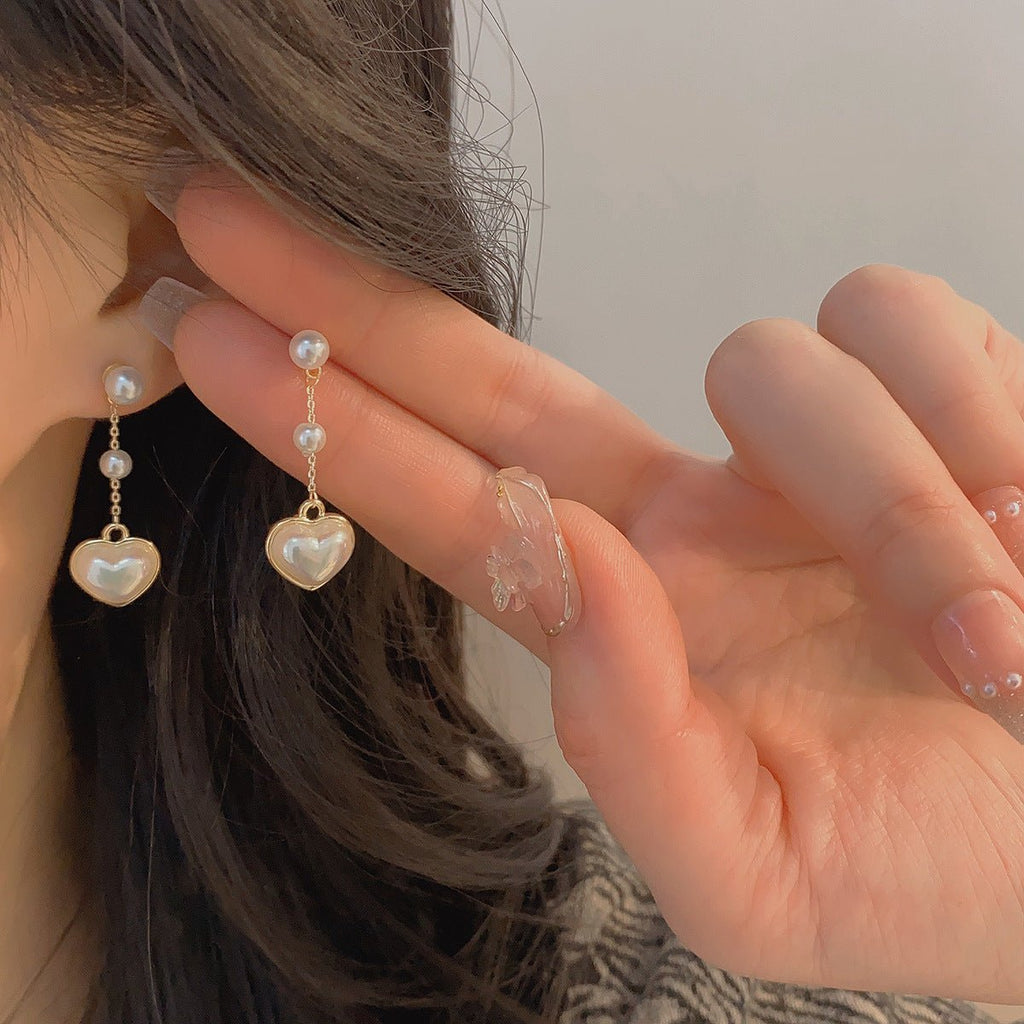 Perlenherz-Ohrringe