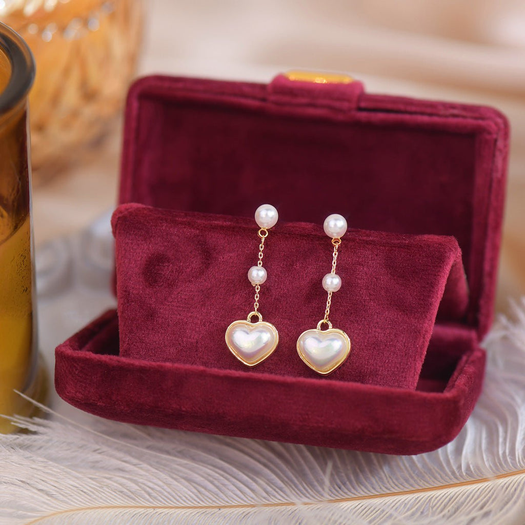 Perlenherz-Ohrringe