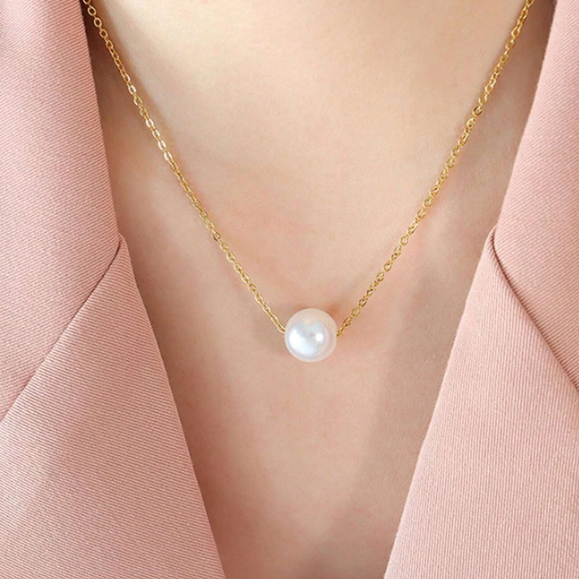 Carmiora- Kreisförmige Perle Anhänger Halskette