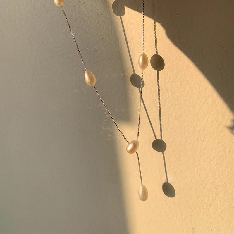 Perlenkette - Valerie (massives Silber)