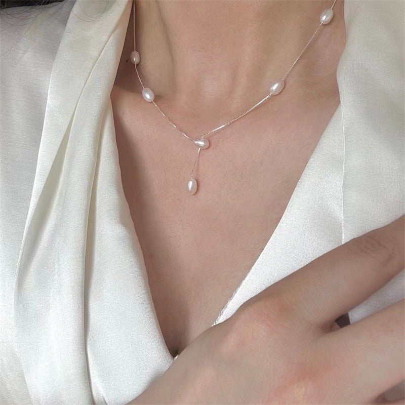 Perlenkette - Valerie (massives Silber)