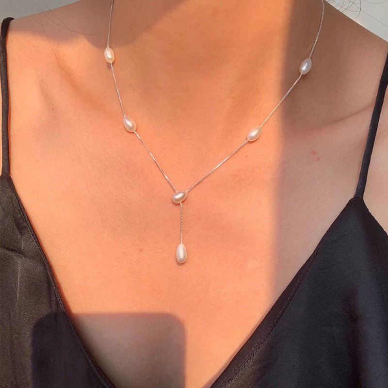 Perlenkette - Valerie (massives Silber)