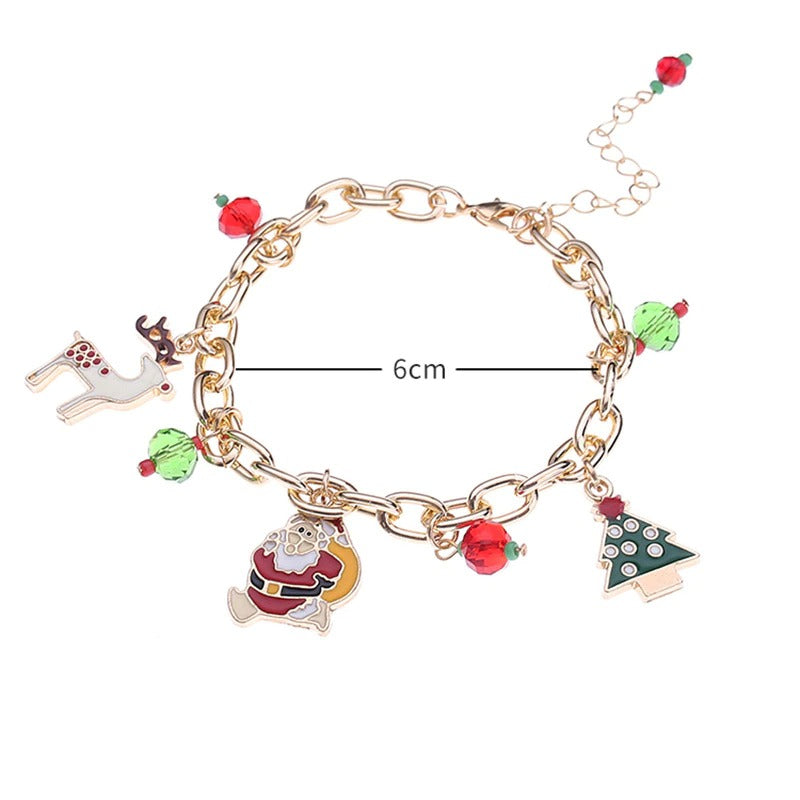 Entzückende Perlen-Charm-Armbänder mit Weihnachtsmotiven