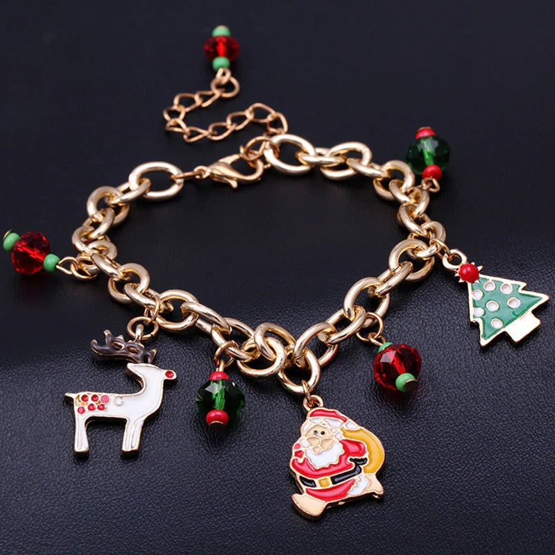 Entzückende Perlen-Charm-Armbänder mit Weihnachtsmotiven
