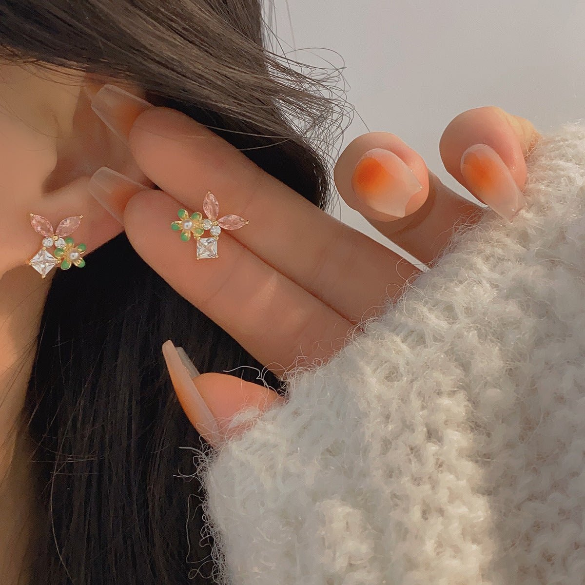 Rosa Schmetterling Ohrstecker