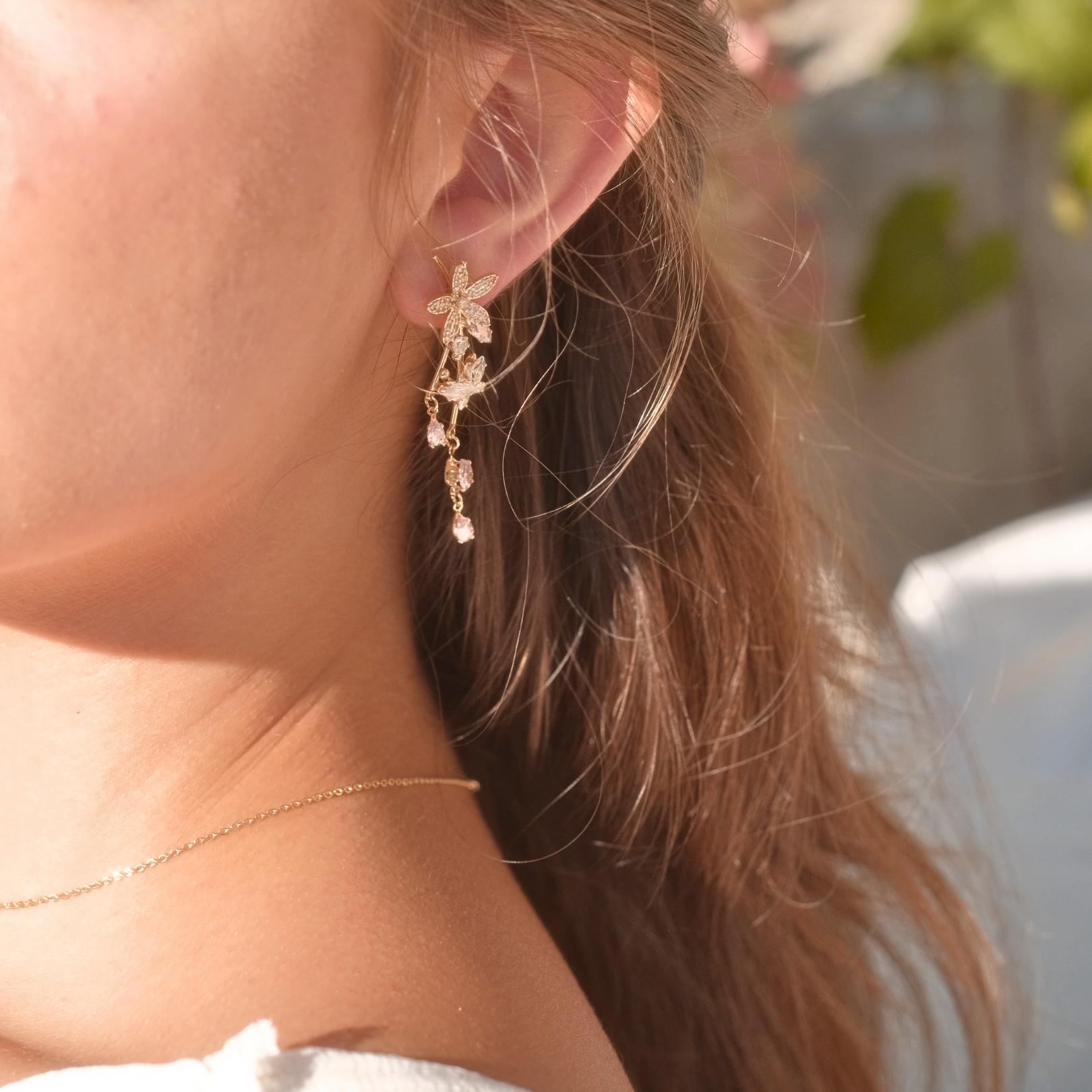 Rosa Blumen-Ohrhänger