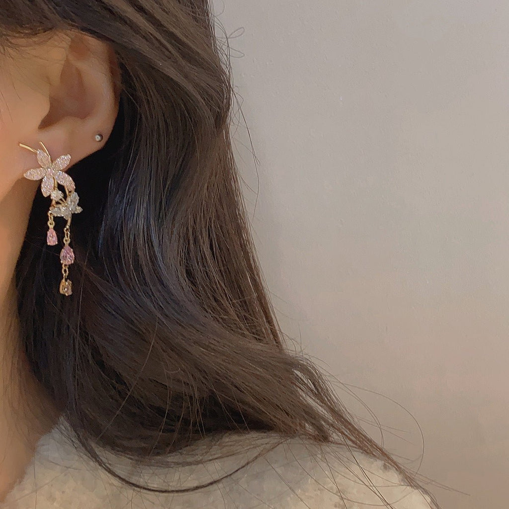 Rosa Blumen-Ohrhänger