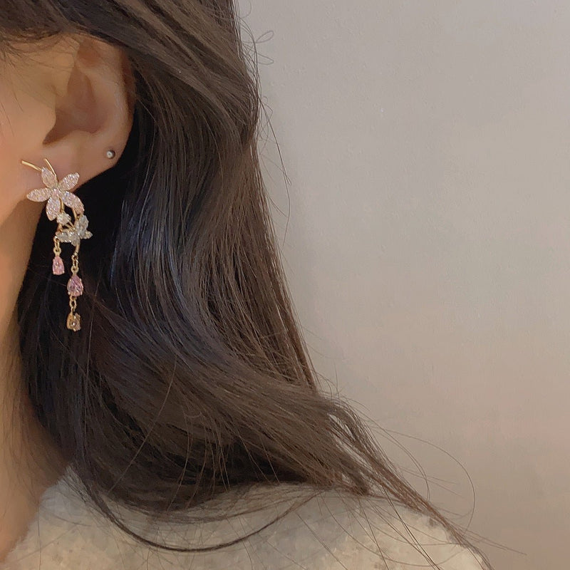 Rosa Blumen-Ohrhänger