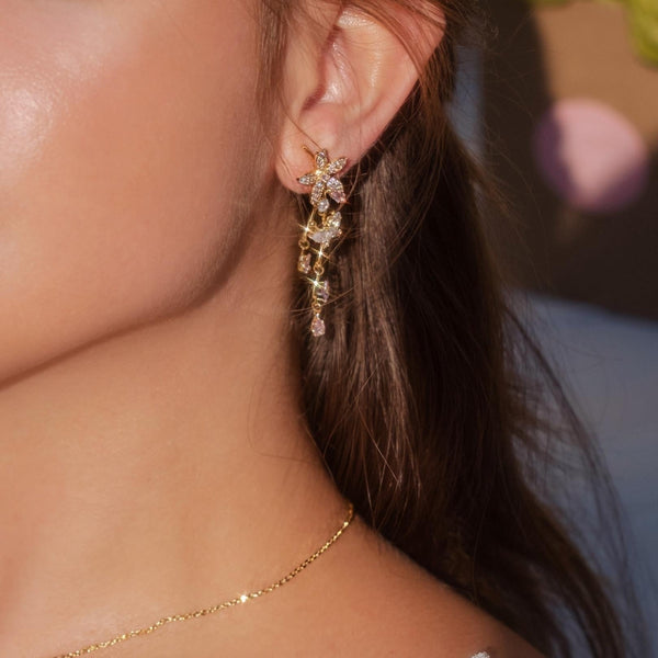 Rosa Blumen-Ohrhänger