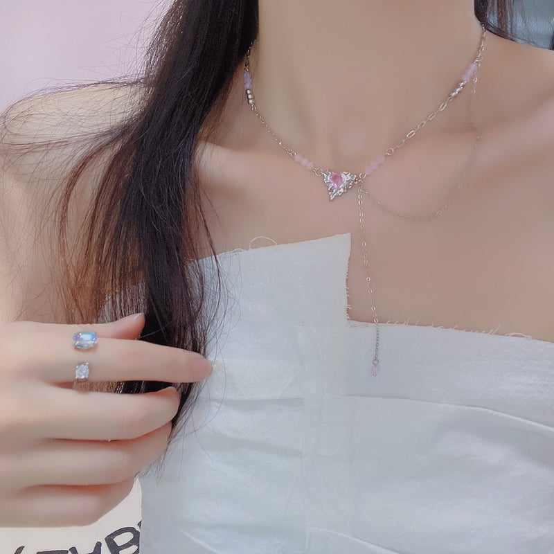 Rosa Herz Halskette - Athena