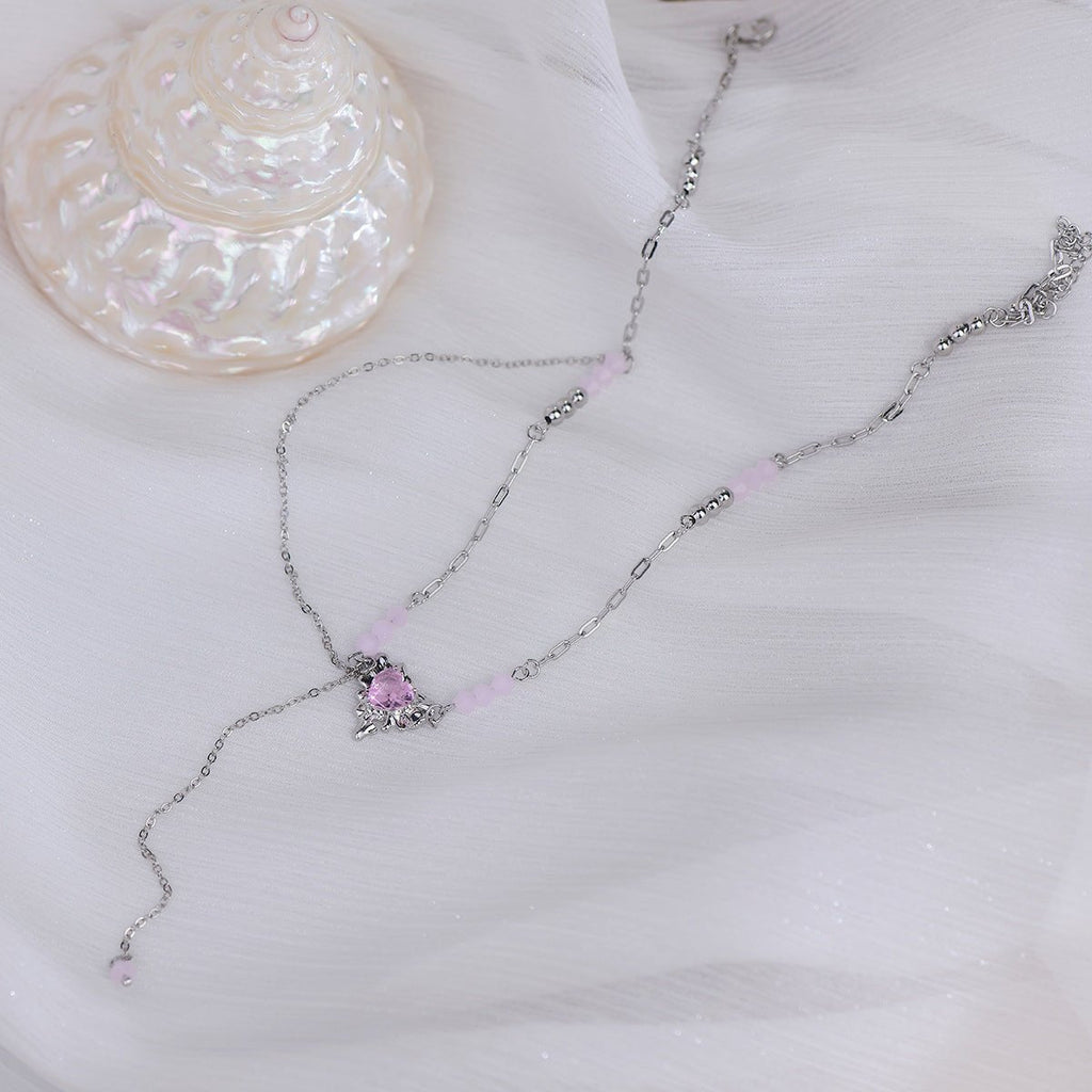 Rosa Herz Halskette - Athena