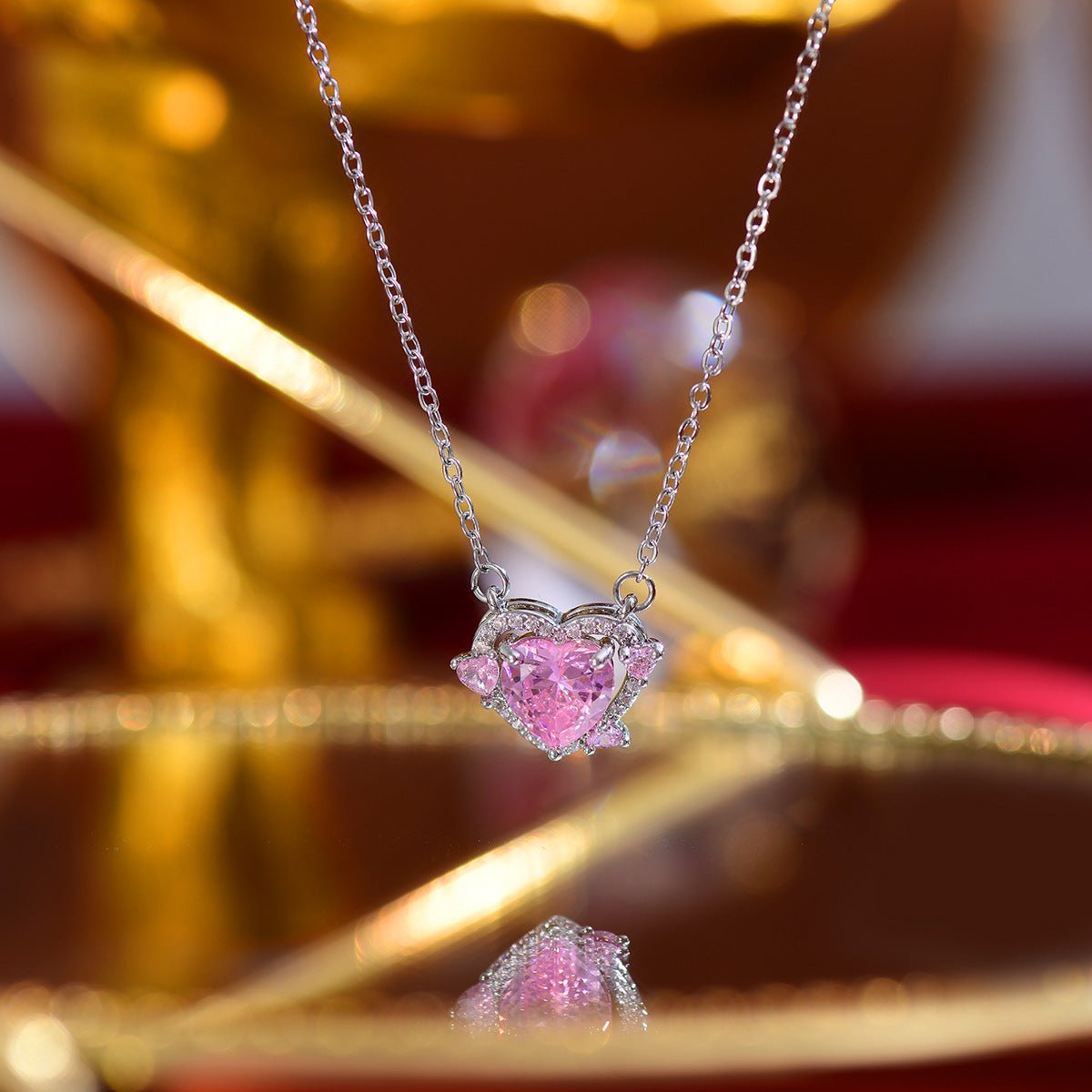 Rosa Herz Halskette - Peggy