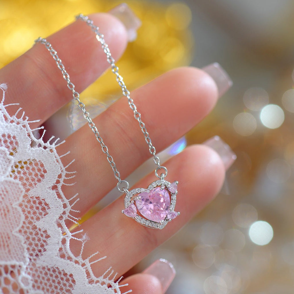 Rosa Herz Halskette - Peggy