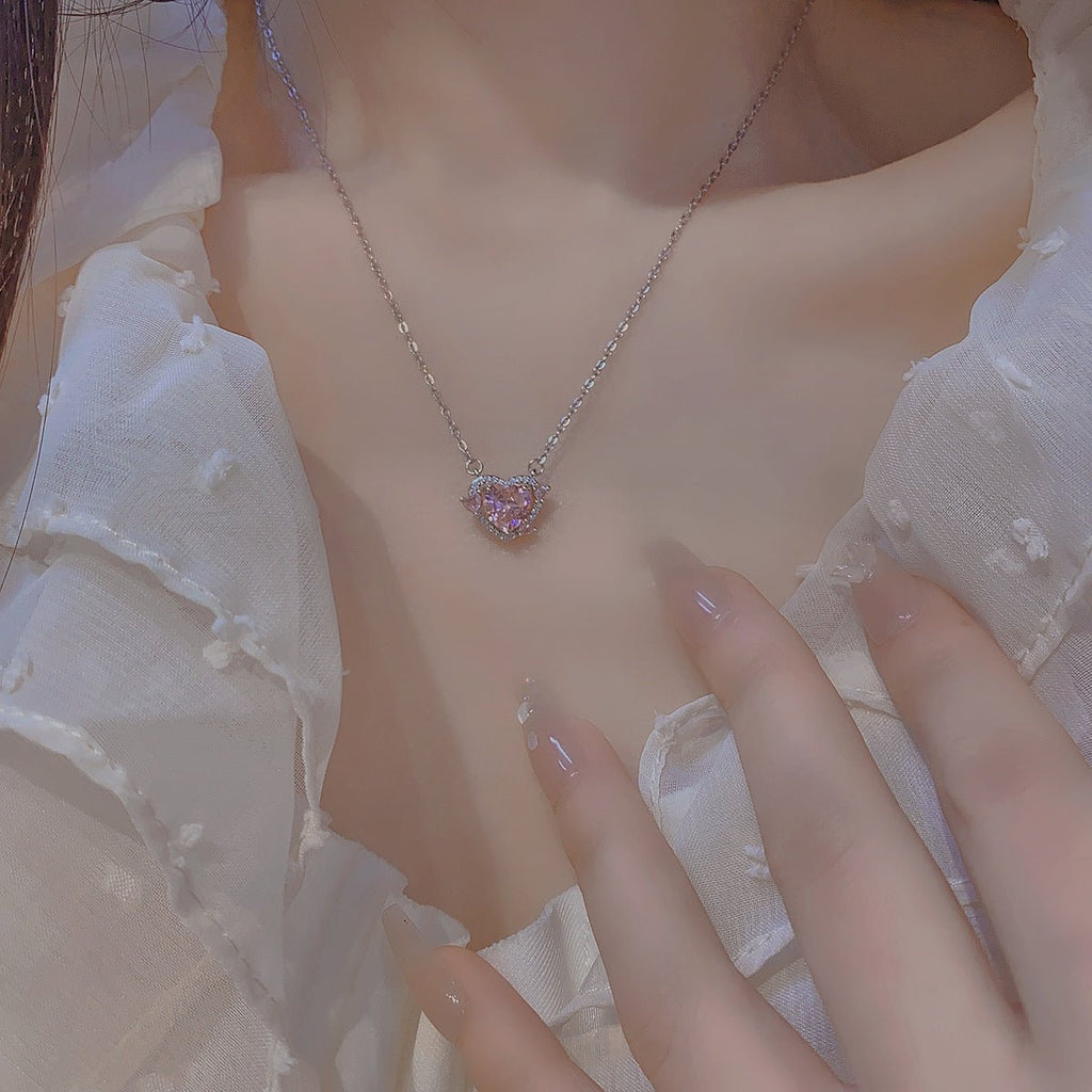 Rosa Herz Halskette - Peggy