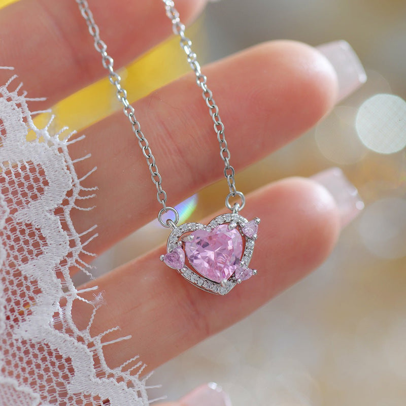 Rosa Herz Halskette - Peggy