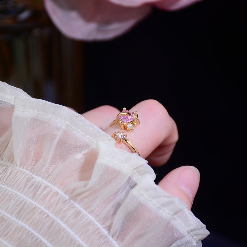 Rosa Herz Sternschnuppenring