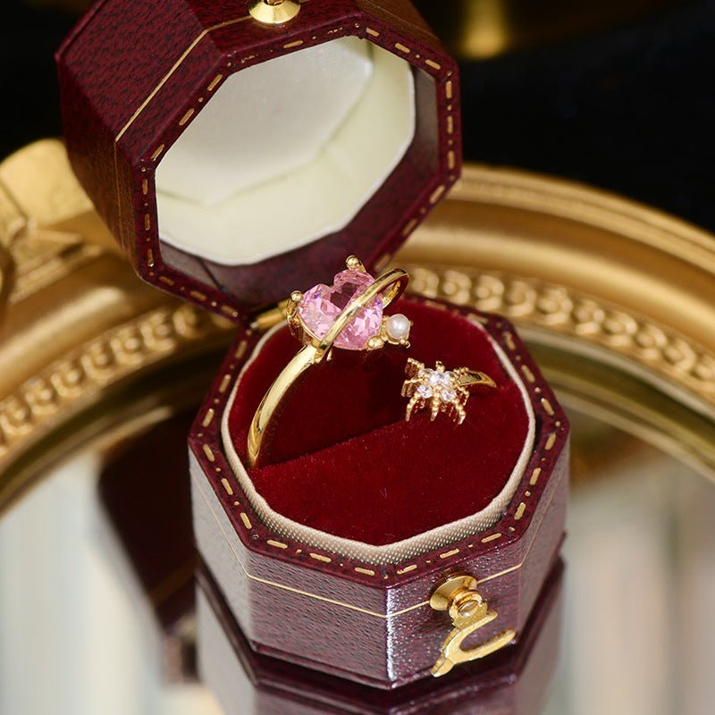 Rosa Herz Sternschnuppenring