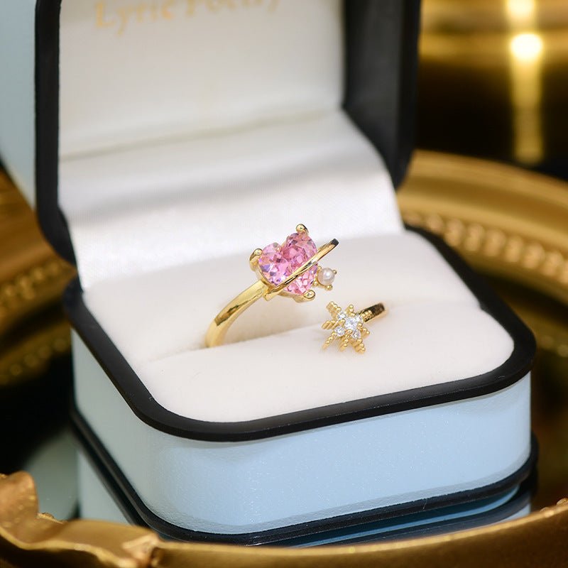 Rosa Herz Sternschnuppenring