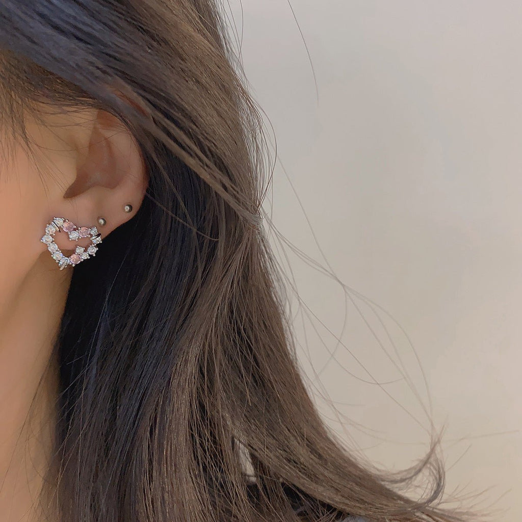 Rosa Herz-Ohrstecker - Kenna