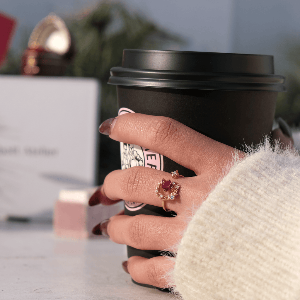 Rosa Mond- und Sternring - Jodie