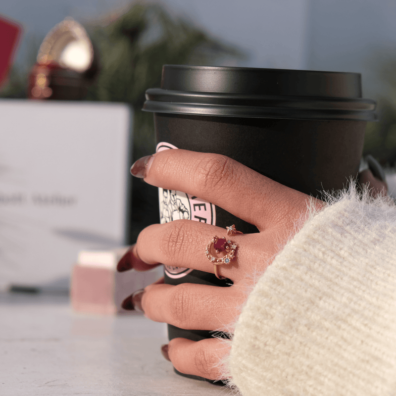 Rosa Mond- und Sternring - Jodie