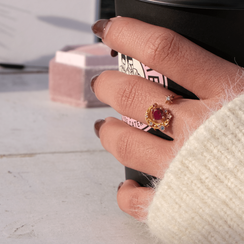 Rosa Mond- und Sternring - Jodie