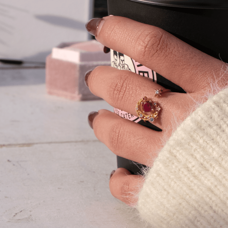 Rosa Mond- und Sternring - Jodie