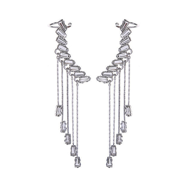 Weiße Ebenen Ohrringe