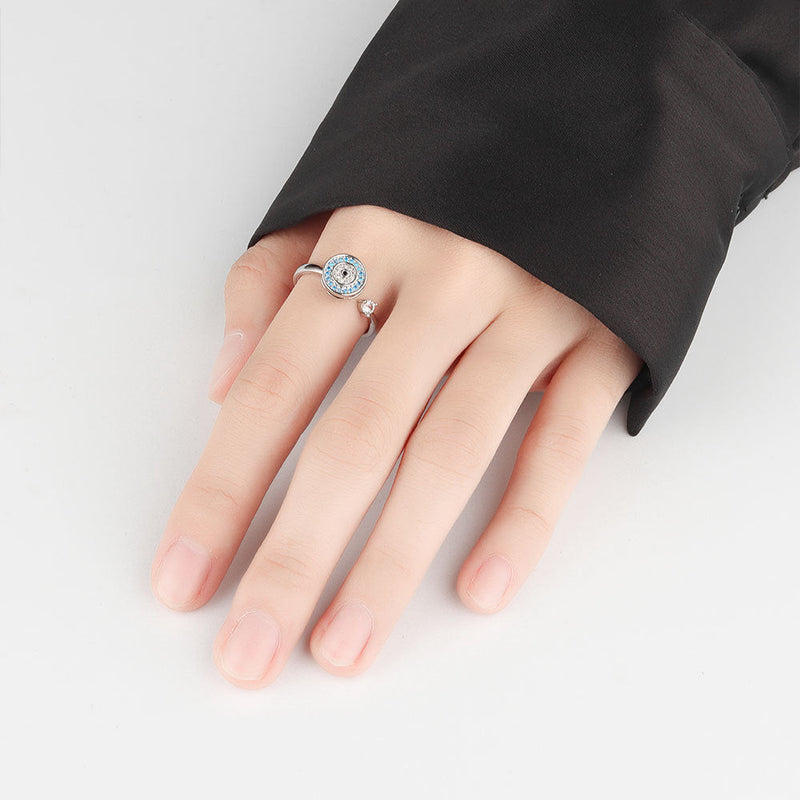 Ocean Eye Sterling Silber Fidget Ring - verstellbar