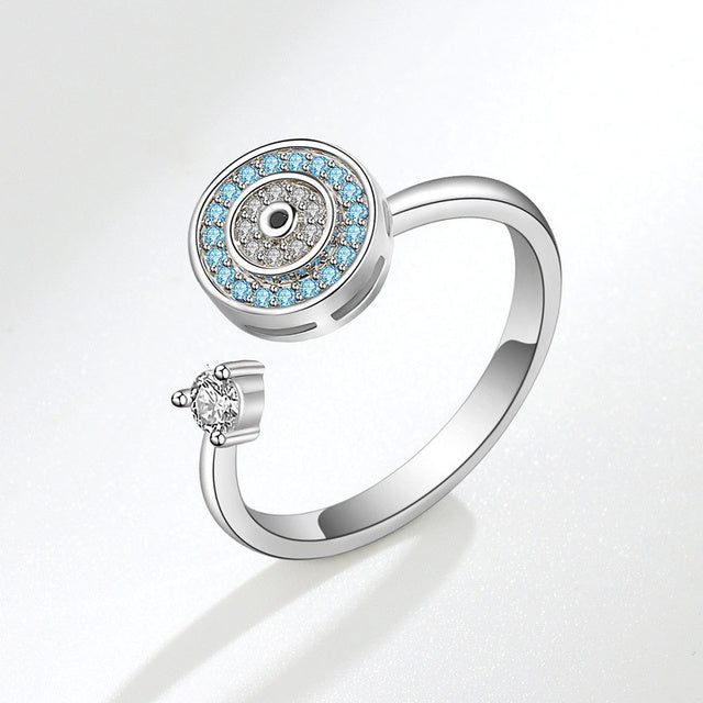 Ocean Eye Sterling Silber Fidget Ring - verstellbar