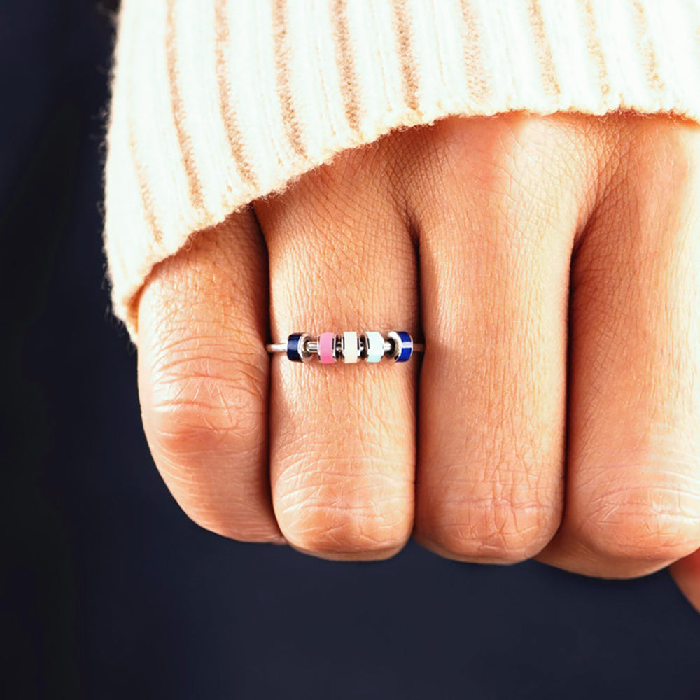 Drehbarer Emaille-Zappelring - Verstellbarer Angstring