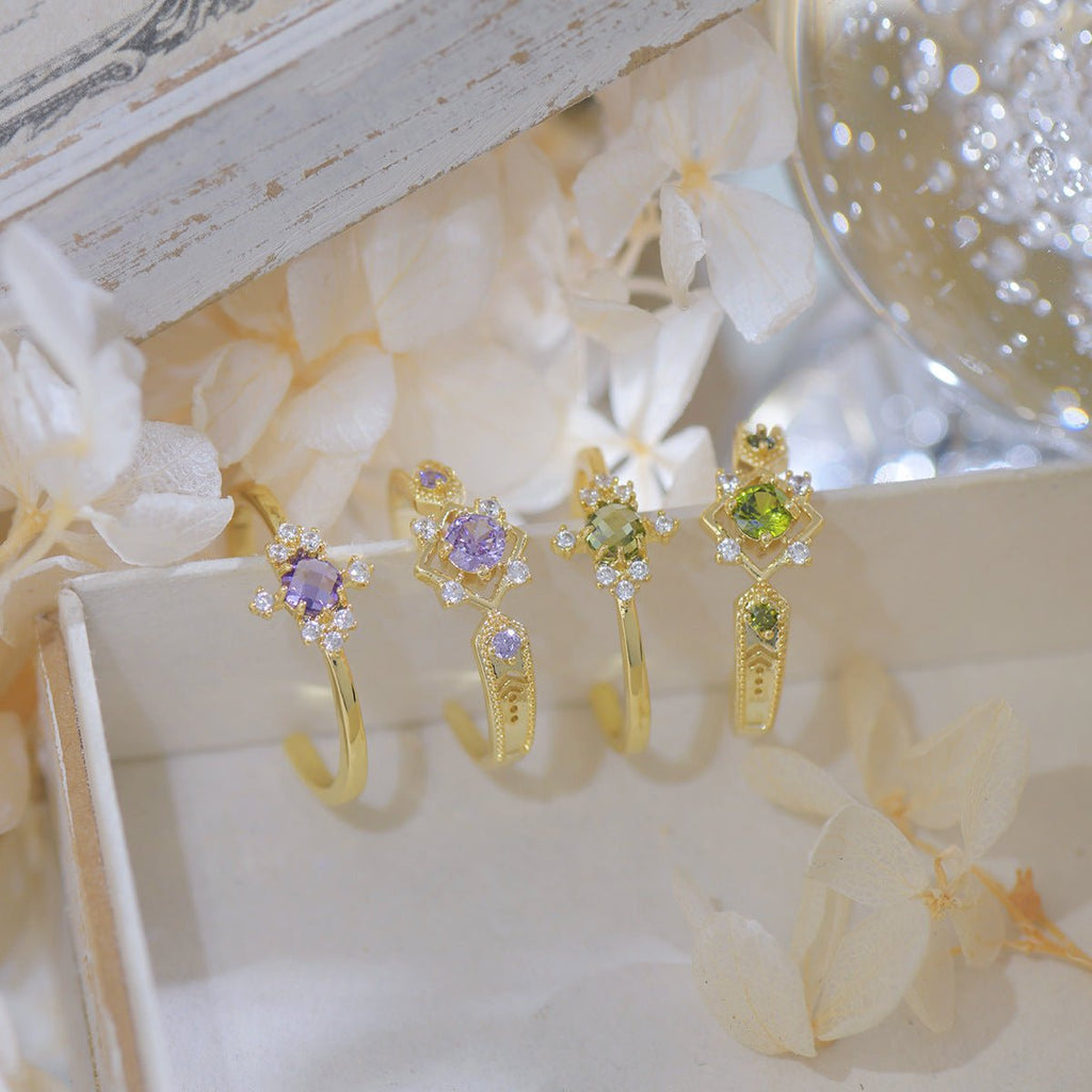 Lila Barock-Ring-Set