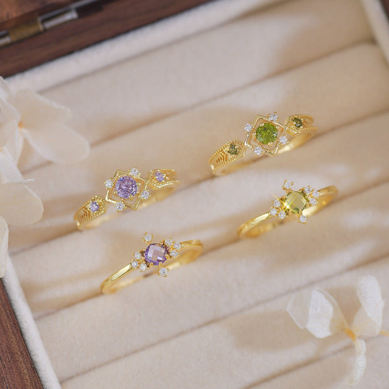 Lila Barock-Ring-Set