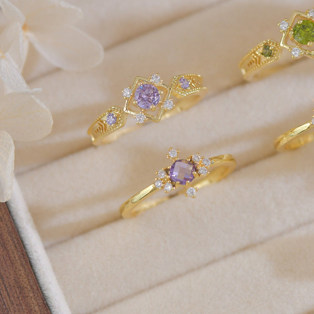 Lila Barock-Ring-Set