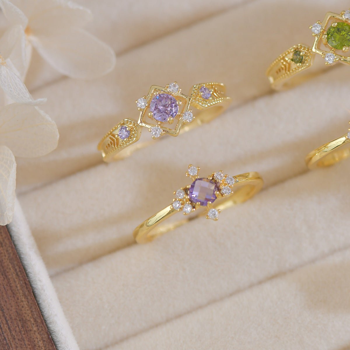 Lila Barock-Ring-Set