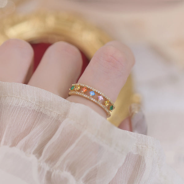 Edelsteinring - Regenbogen