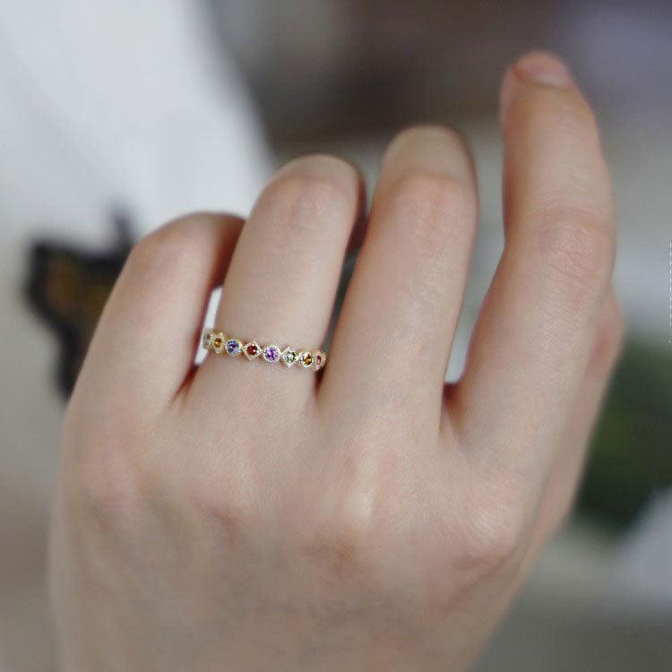 Regenbogenring (massives Silber)