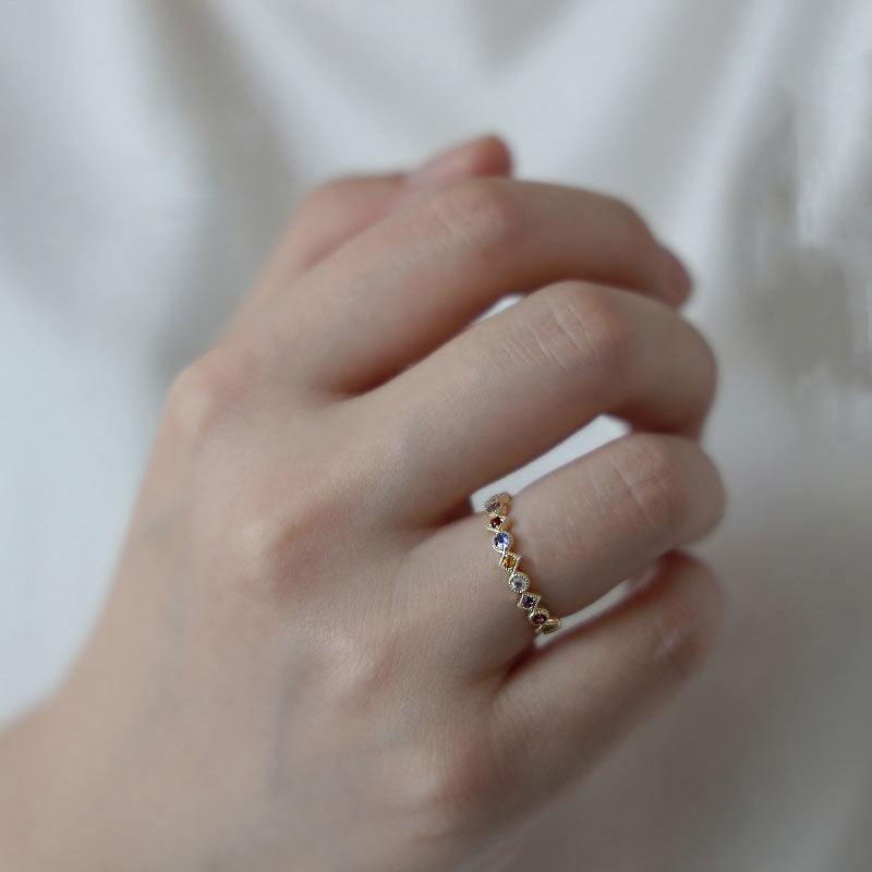 Regenbogenring (massives Silber)