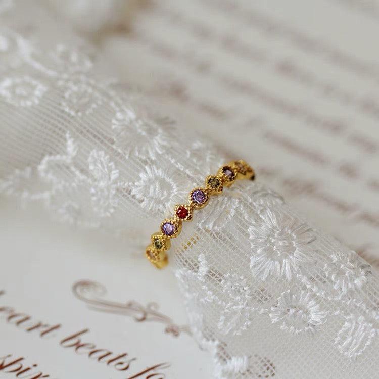 Regenbogenring (massives Silber)