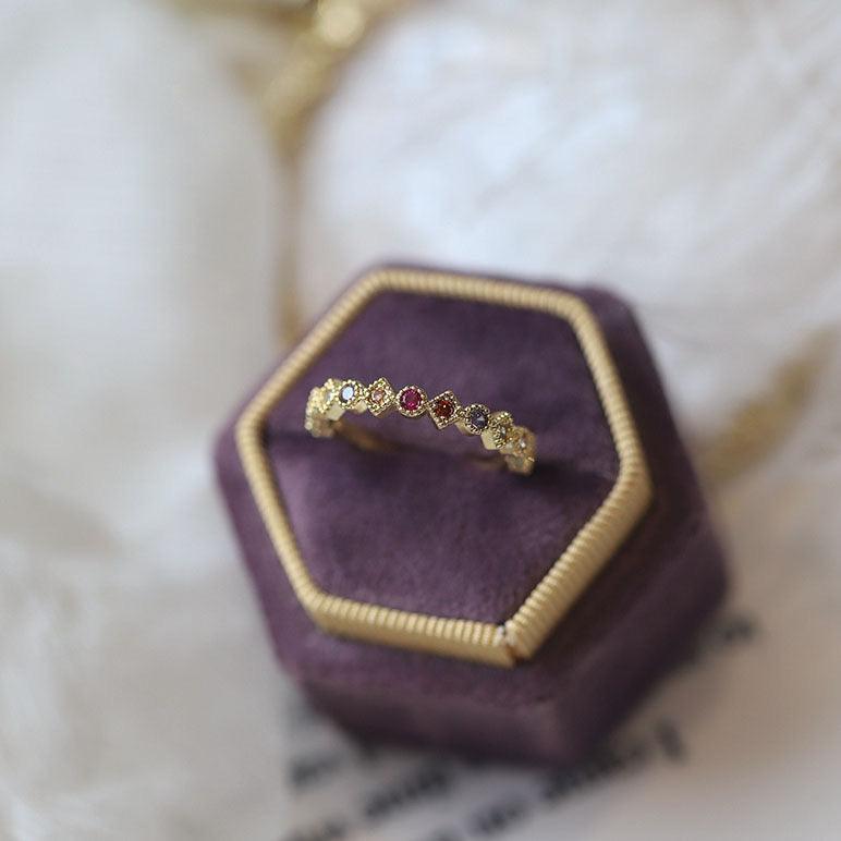 Regenbogenring (massives Silber)