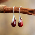 Rote Edelstein-Ohrringe