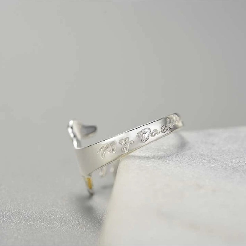 Bezaubernder verstellbarer Sterling-Silberring mit Dackel