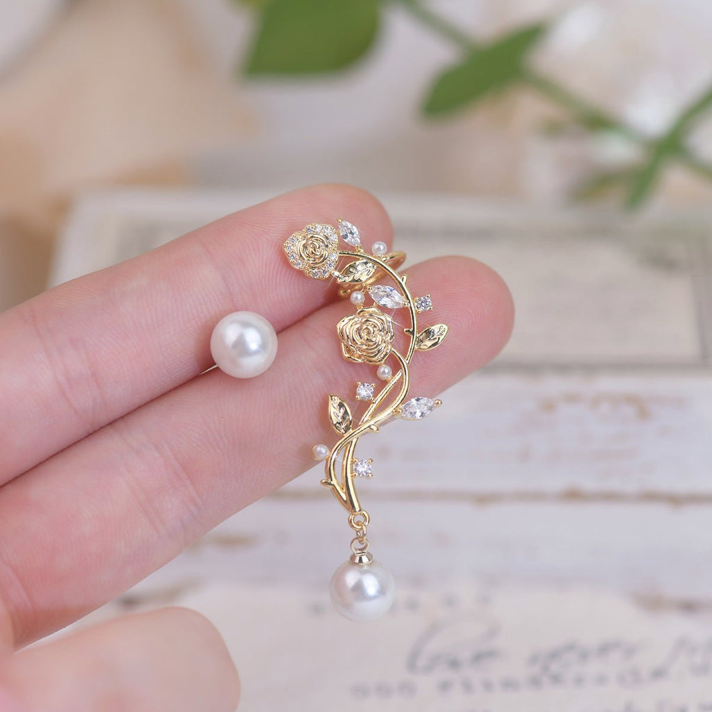 Ohrringe mit Rosen-Klettermotiv