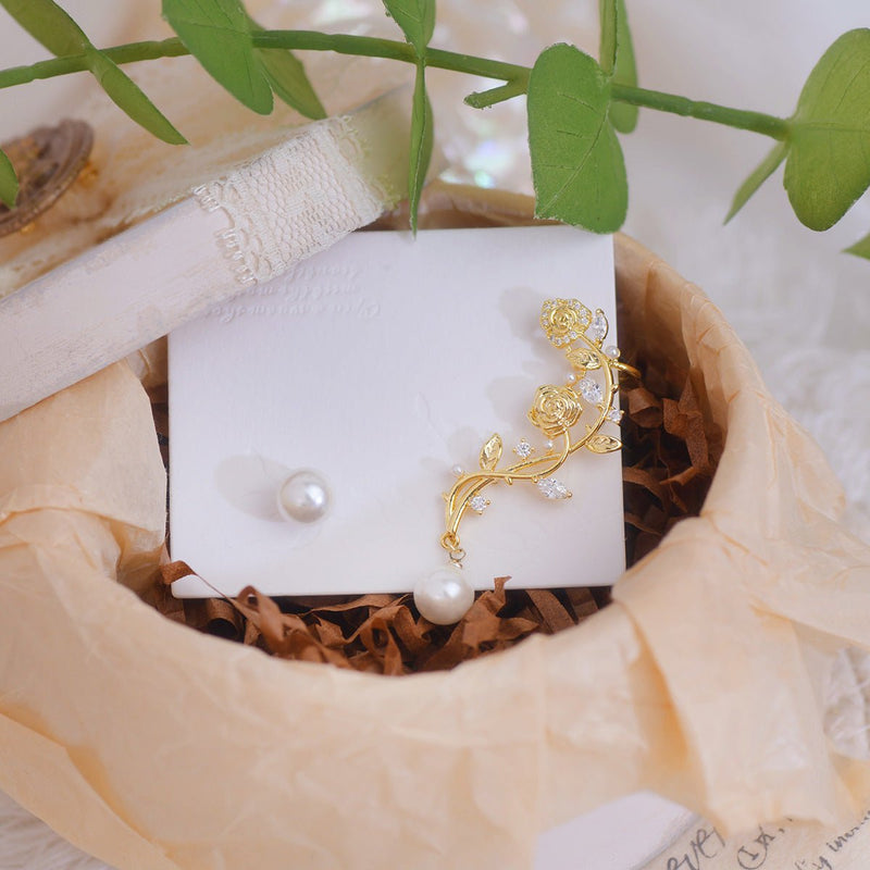 Ohrringe mit Rosen-Klettermotiv